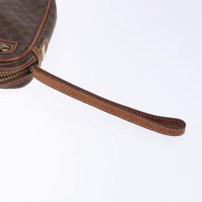 Celine Macadam Pochette Canvas and Leather, BROWN, CANVAS, Clutche & pouche