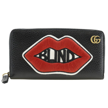 Gucci GG Marmont Zip Around Wallet Leather, BLACK, LEATHER, Wallets