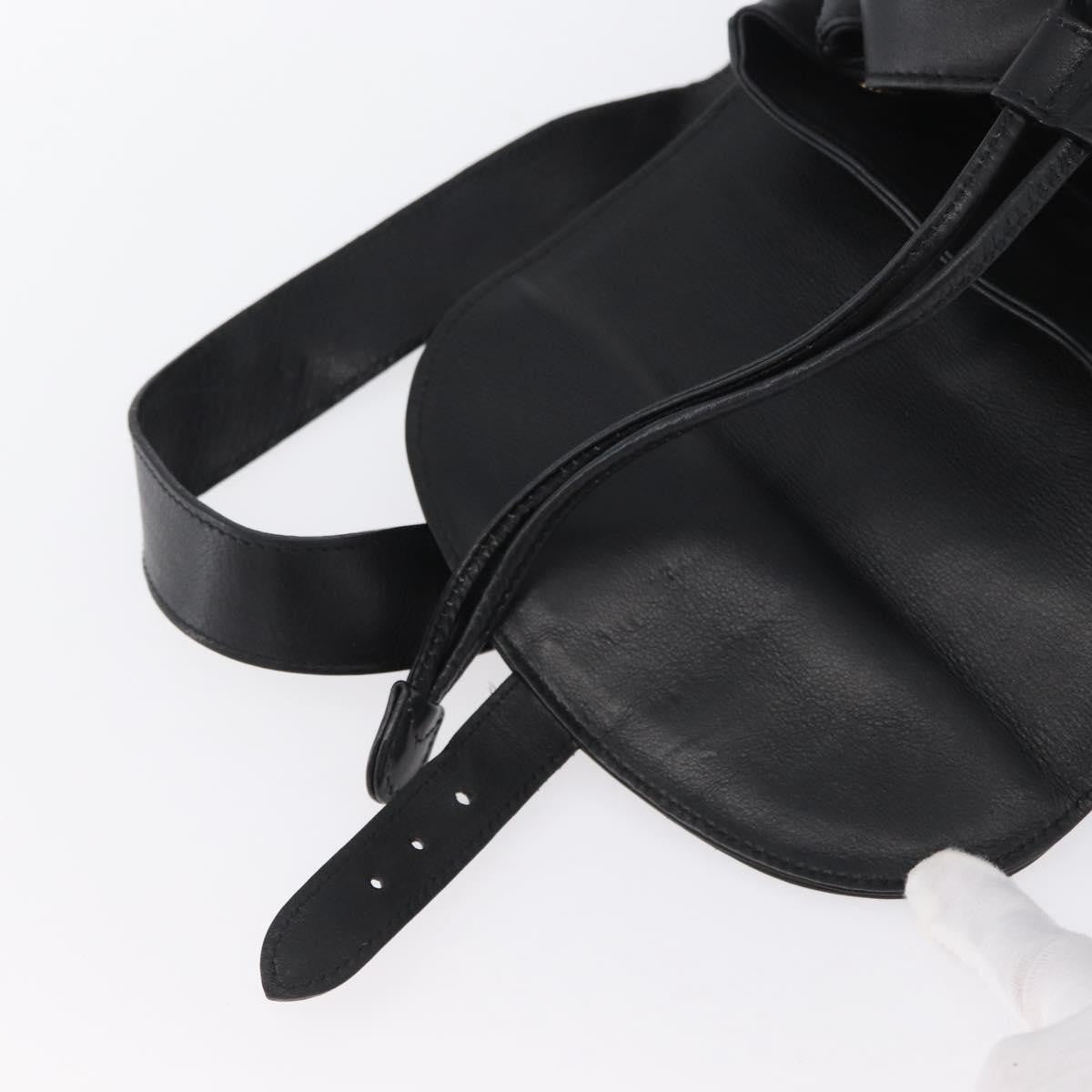 Gucci Vintage Bamboo Backpack Leather, BLACK, LEATHER, Backpack