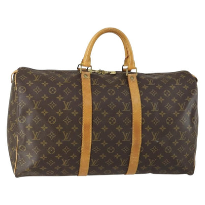 Louis Vuitton Keepall Bag Monogram Canvas, BROWN, CANVAS, Travel bag