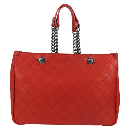 Chanel Shopping Tote Quilted Caviar, Orange, Leather, Shoulder Bag
