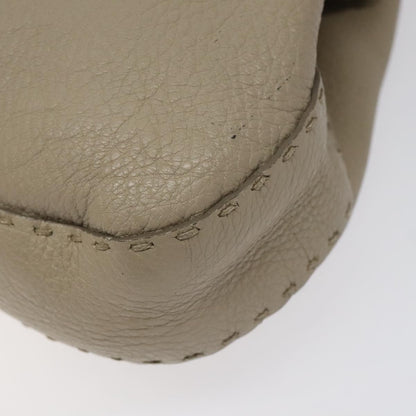 Fendi Selleria Tote Leather, BEIGE, LEATHER, Tote bag