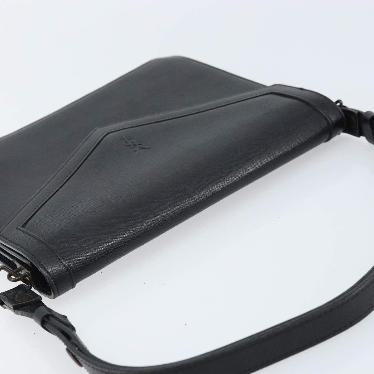 Saint Laurent Vintage Handbag Leather, BLACK, LEATHER, Handbag