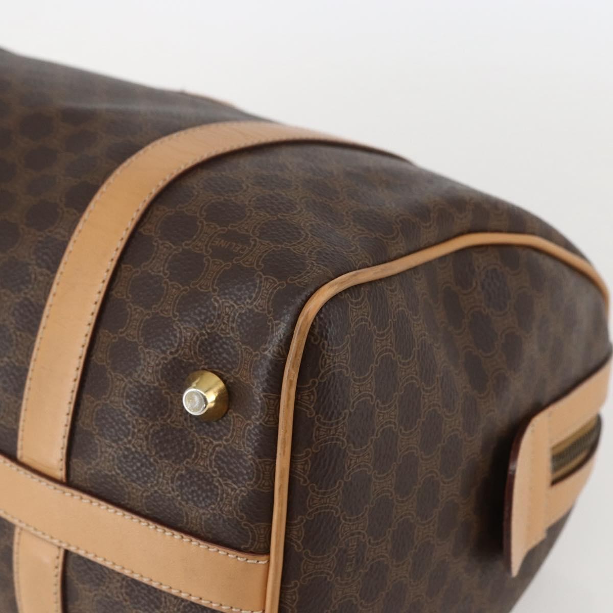 Celine Vintage Macadam Boston bag Canvas, BROWN, CANVAS, Travel bag