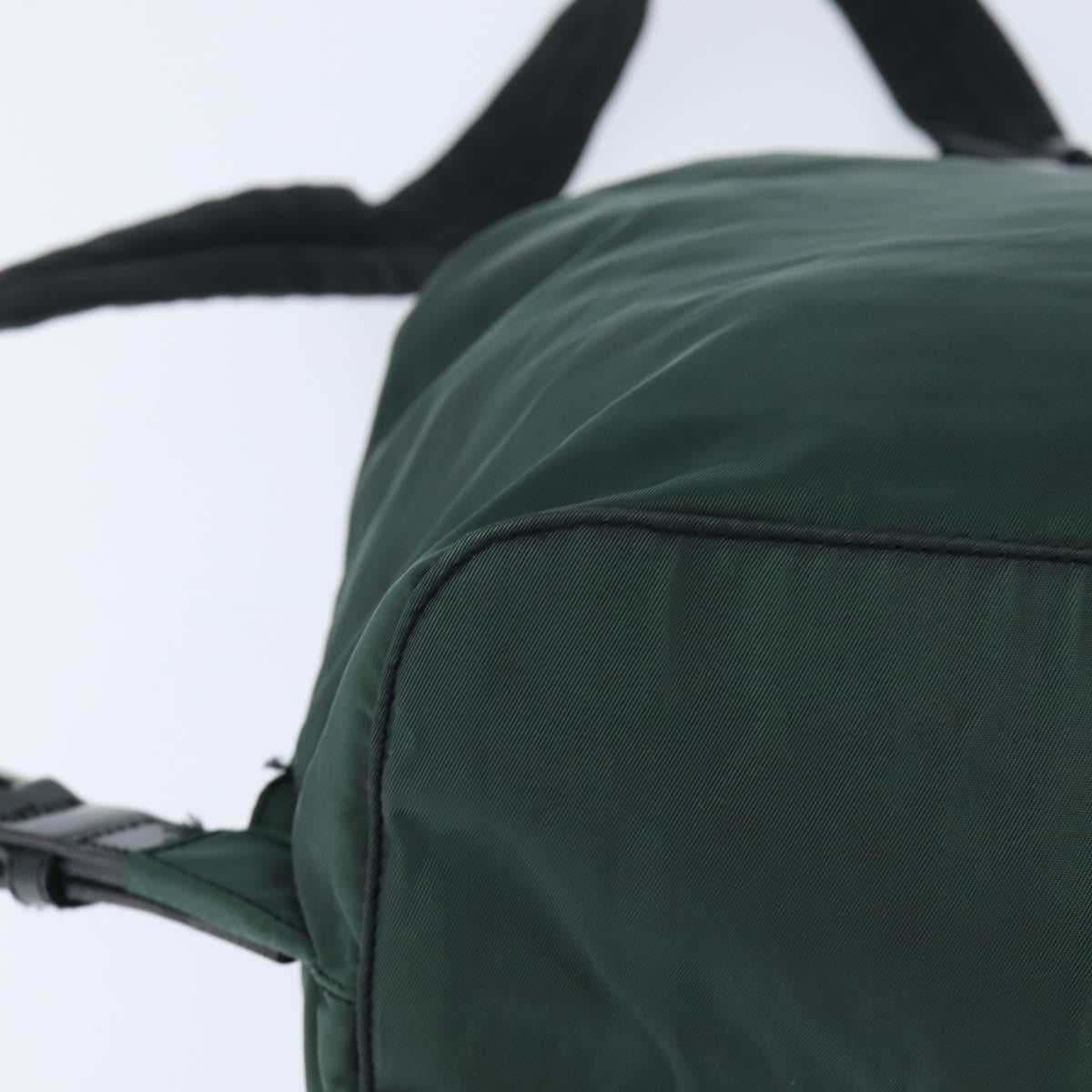 Prada Vela Double Front Pocket Backpack Tessuto with Saffiano Leather, Khaki, Nylon, Backpack