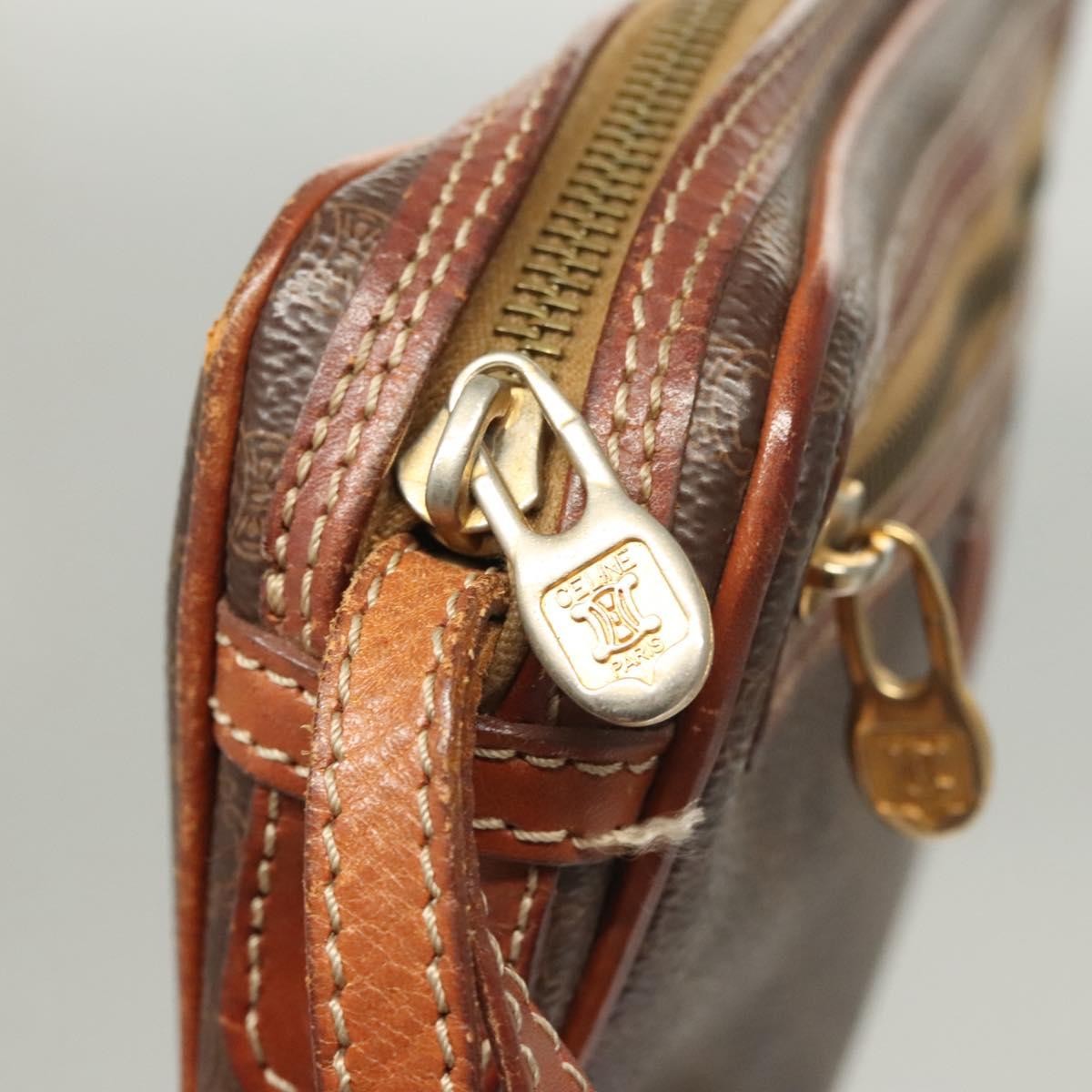 Celine Macadam Pochette Clutch, BROWN, CANVAS, Clutche & pouche