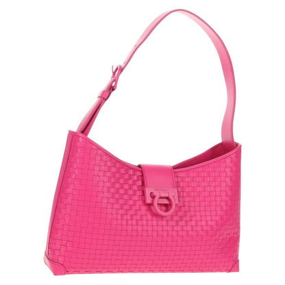 Salvatore Ferragamo Gancini Shoulder Bag Leather, PINK, LEATHER, Shoulder bag