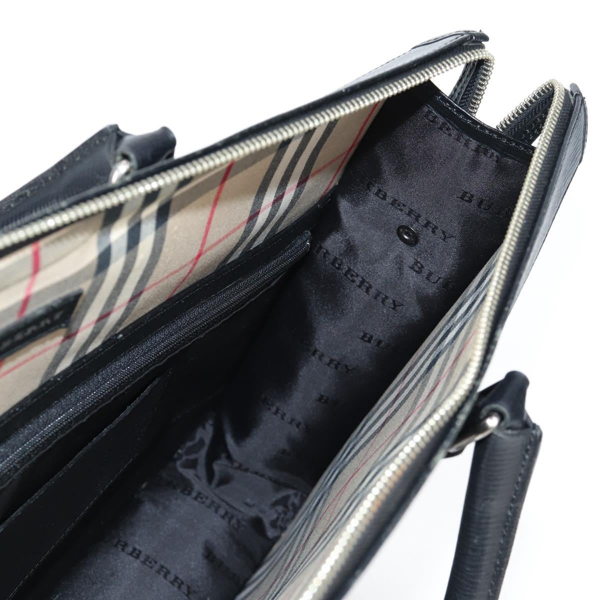 Burberry BUSINESS BAG BLACK LEATHER, BLACK, LEATHER, Briefcase