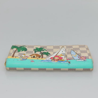 Louis Vuitton Porte-Monnaie Zippy Wallet Damier Azur Vivienne, White, Canvas, Wallet