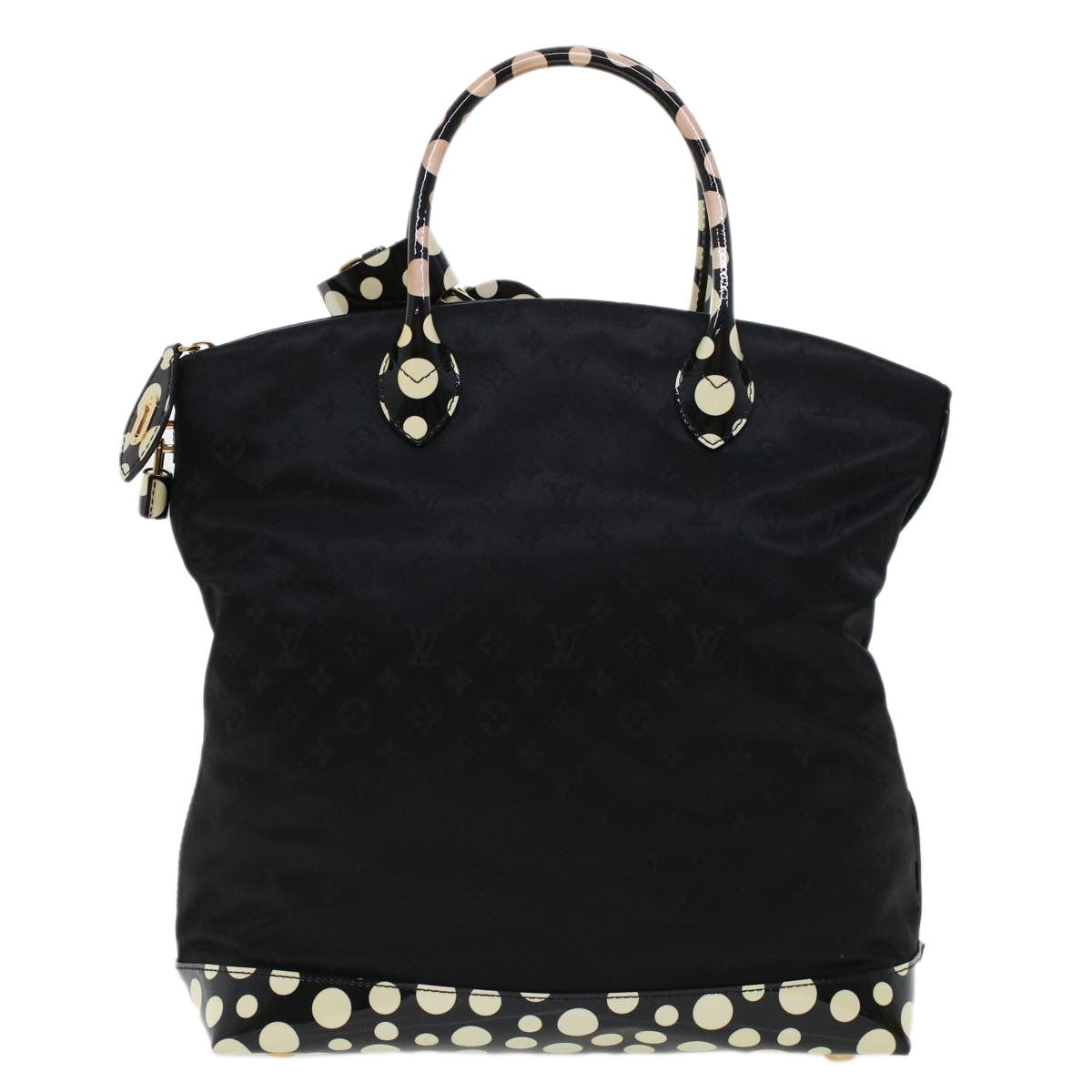 Louis Vuitton Desire Lockit Bag Kusama Infinity Dots Monogram Nylon, BLACK, NYLON, Handbag