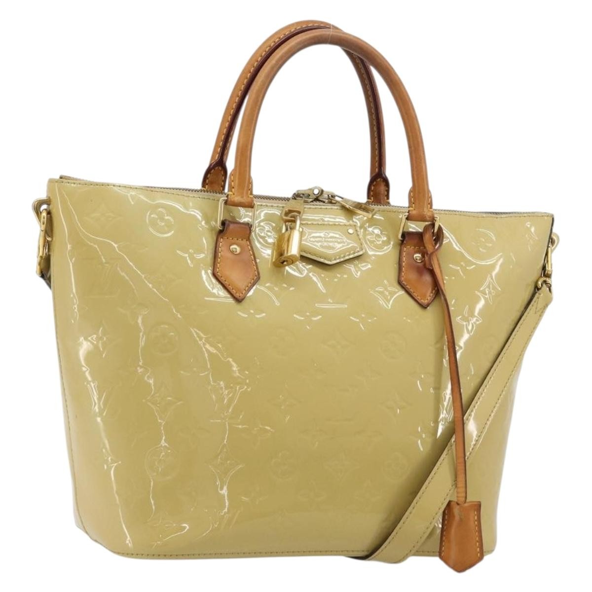 Louis Vuitton Montebello Handbag Monogram Vernis, Beige, Patent Leather, Handbag