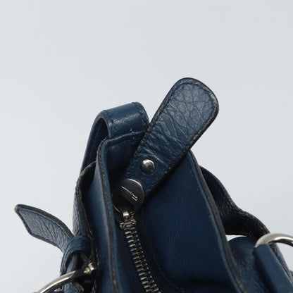 Salvatore Ferragamo Gancini handbag Leather, BLUE, LEATHER, Handbag