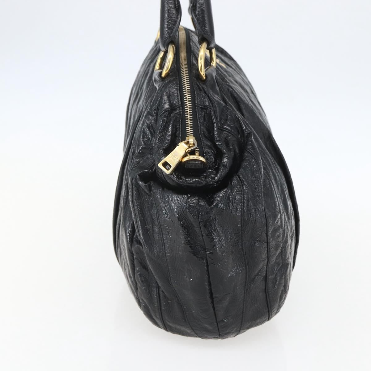 Prada Vintage Handbag Leather, BLACK, LEATHER, Handbag
