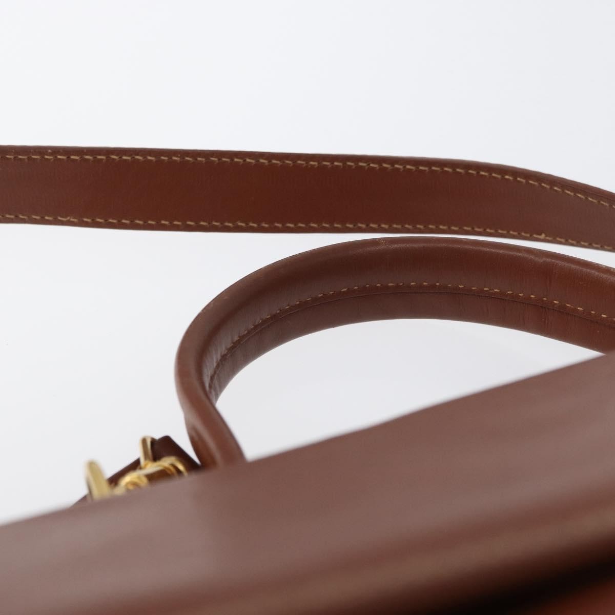 Gucci Vintage Handbag Leather, BROWN, LEATHER, Handbag