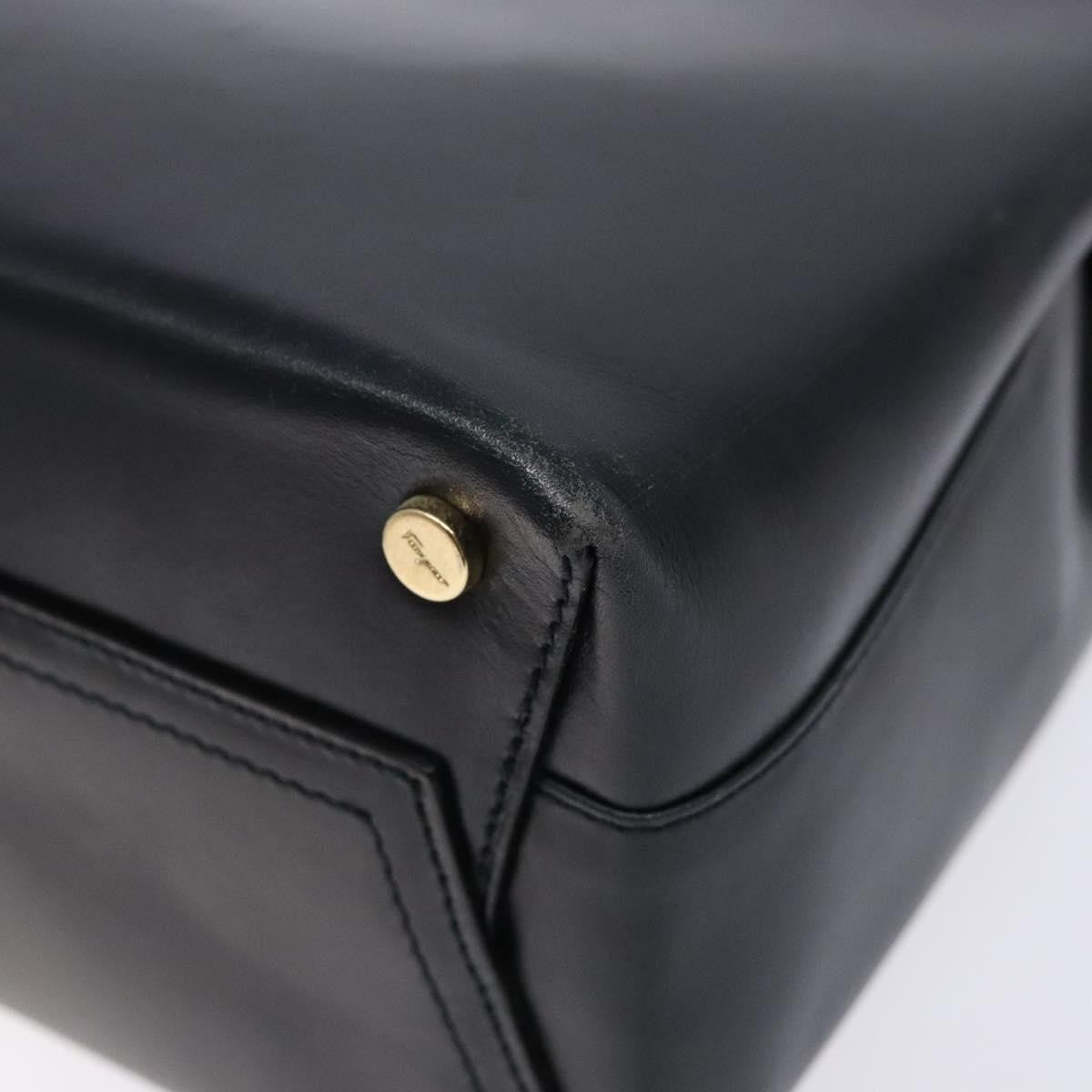 Salvatore Ferragamo Vala Shoulder Bag Leather, NAVY, LEATHER, Shoulder bag