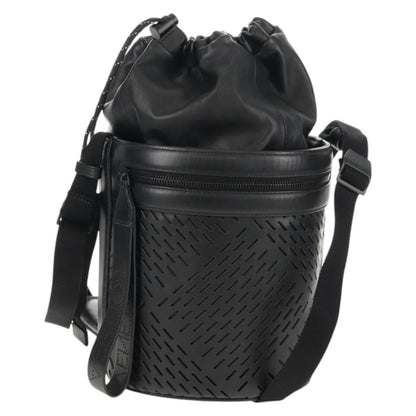 Bottega Veneta Paper Bucket Bag Perforated Leather, BLACK, LEATHER, Shoulder bag