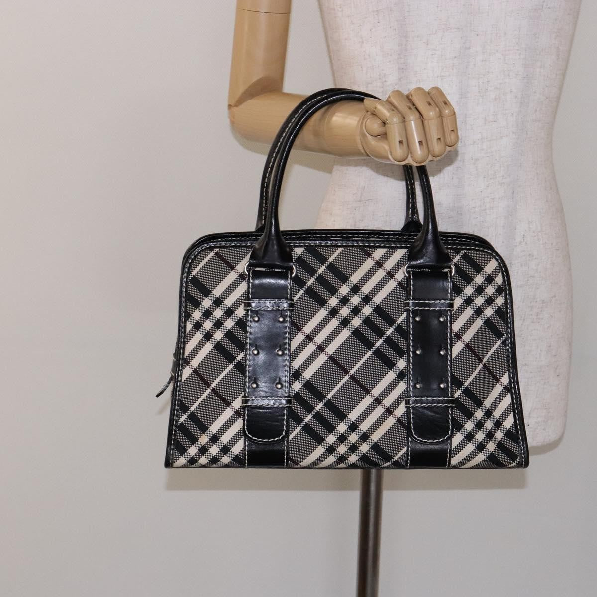 Burberry Belted handle handbag Nova check canvas, BLACK, CANVAS, Handbag