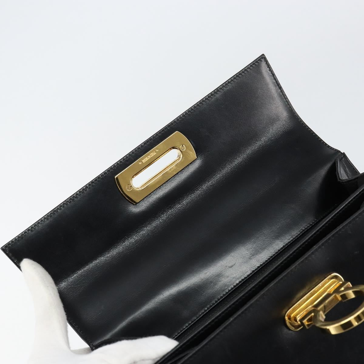 Salvatore Ferragamo Convertible Top Handle Bag Leather, BLACK, LEATHER, Handbag