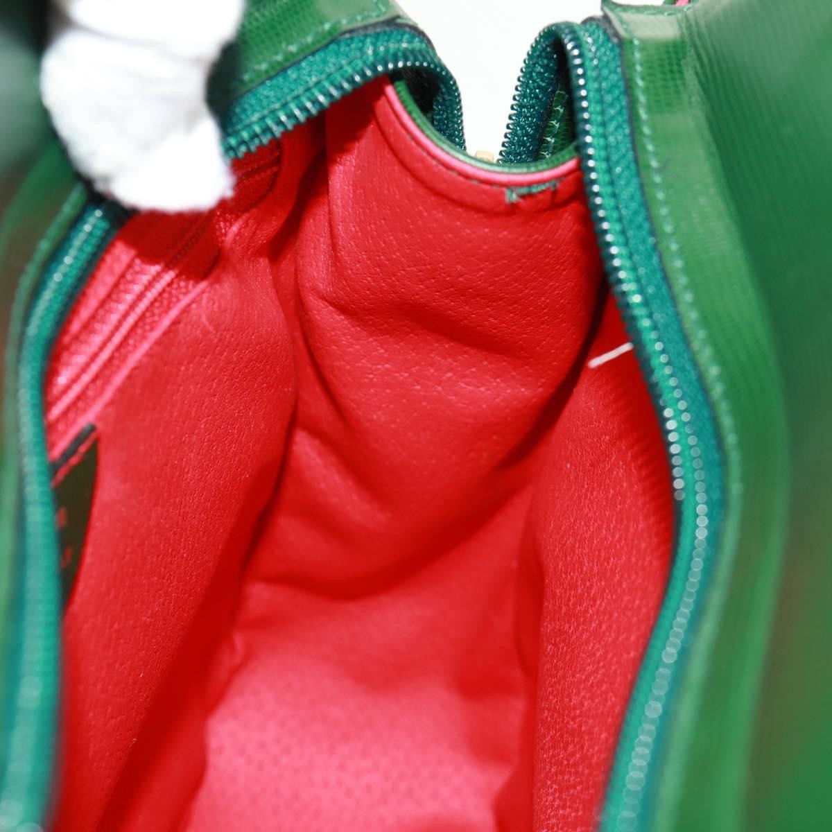 Celine Circle Logo Shoulder Bag Leather, Green, Leather, Shoulder Bag