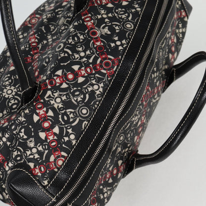 Chanel Optic Coco Bowler Bag Printed Coated Canvas with Caviar, BLACK, PVC, Handbag