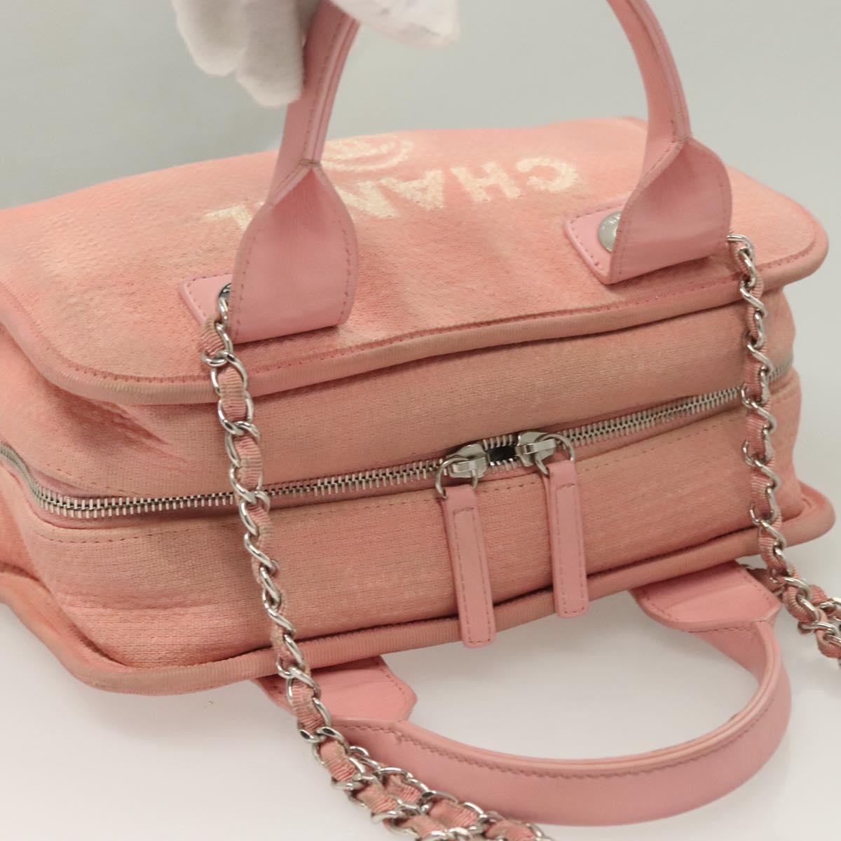 Chanel Deauville Tote Canvas, PINK, CANVAS, Handbag