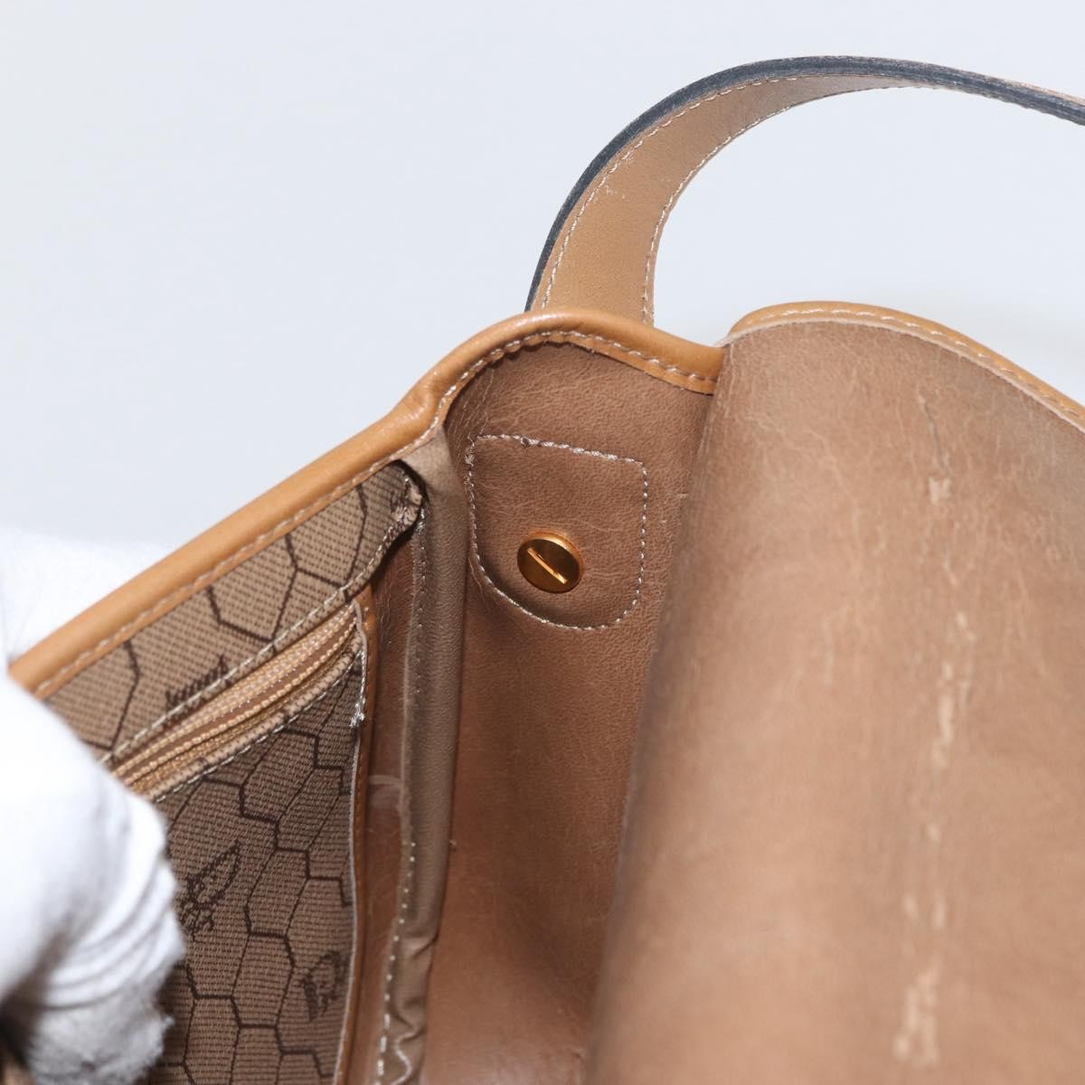 Christian Dior Vintage Honeycomb Shoulder Bag Canvas and Leather, BEIGE, CANVAS, Shoulder bag
