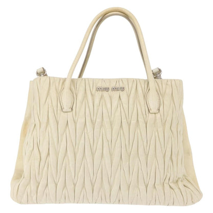 Miu Miu Vintage Tote bag Leather, BEIGE, LEATHER, Tote bag