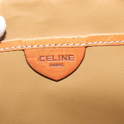 Celine Vintage Macadam Handbag Canvas and Leather, Beige, Canvas, Handbag