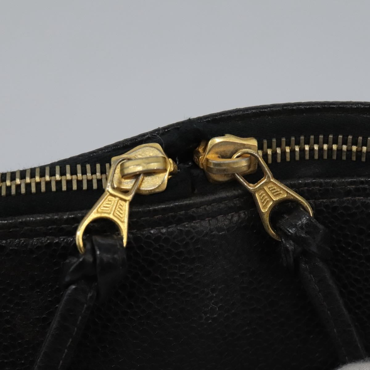 Chanel Vintage CC Dome Bag Leather, BLACK, LEATHER, Tote bag
