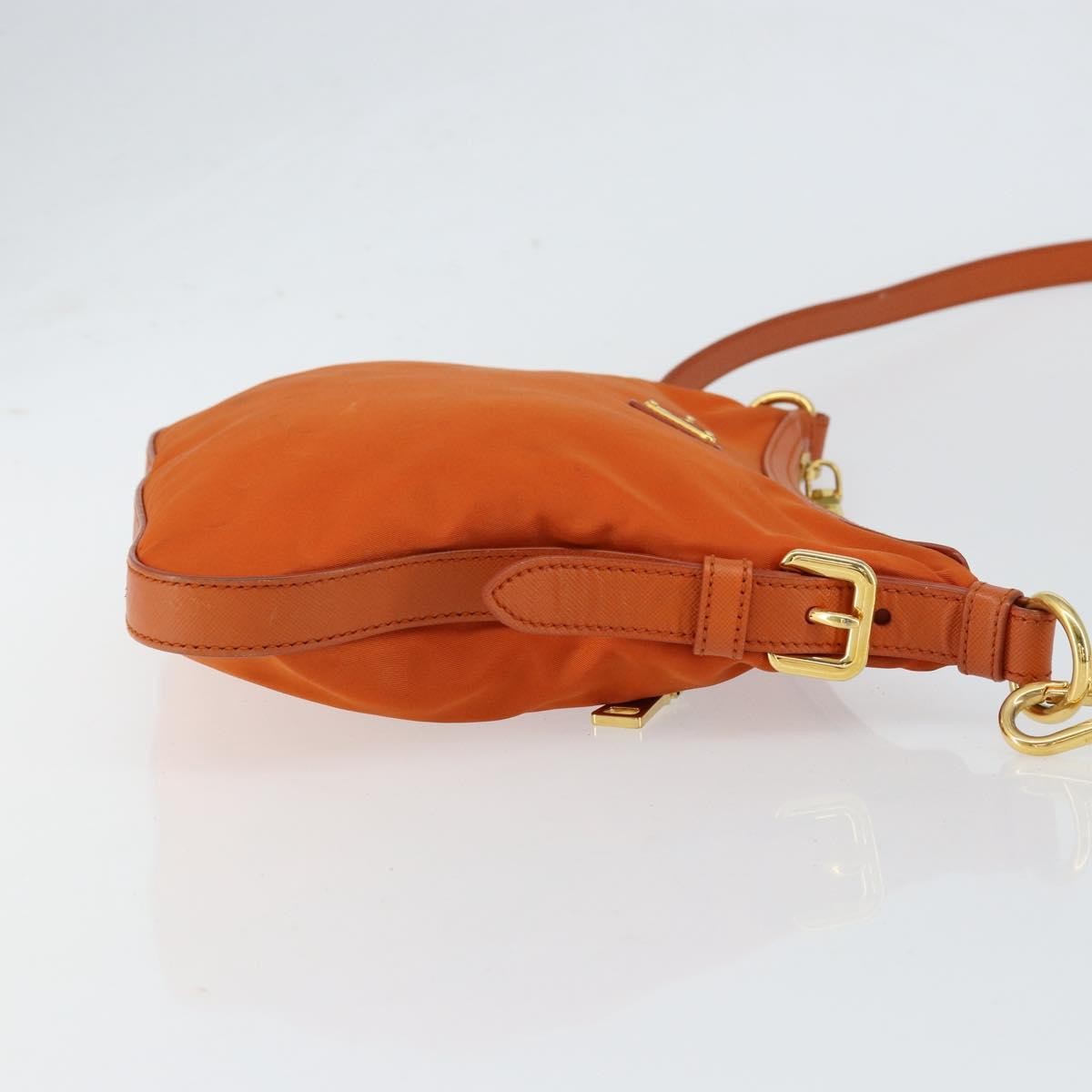 Prada Flat Messenger Tessuto with Leather, Orange, Nylon, Shoulder Bag