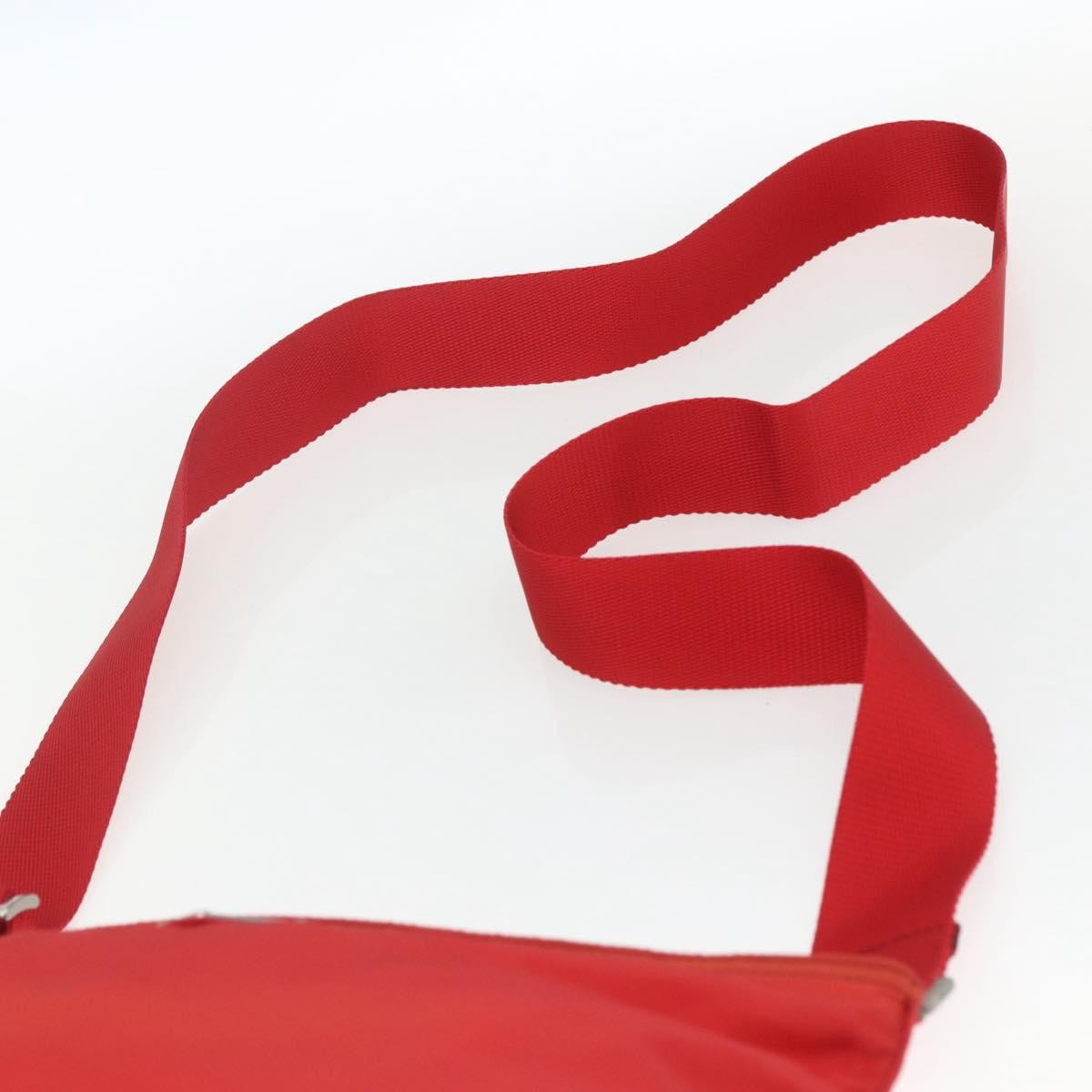 Prada Zip Top Messenger Bag Tessuto, RED, NYLON, Shoulder bag
