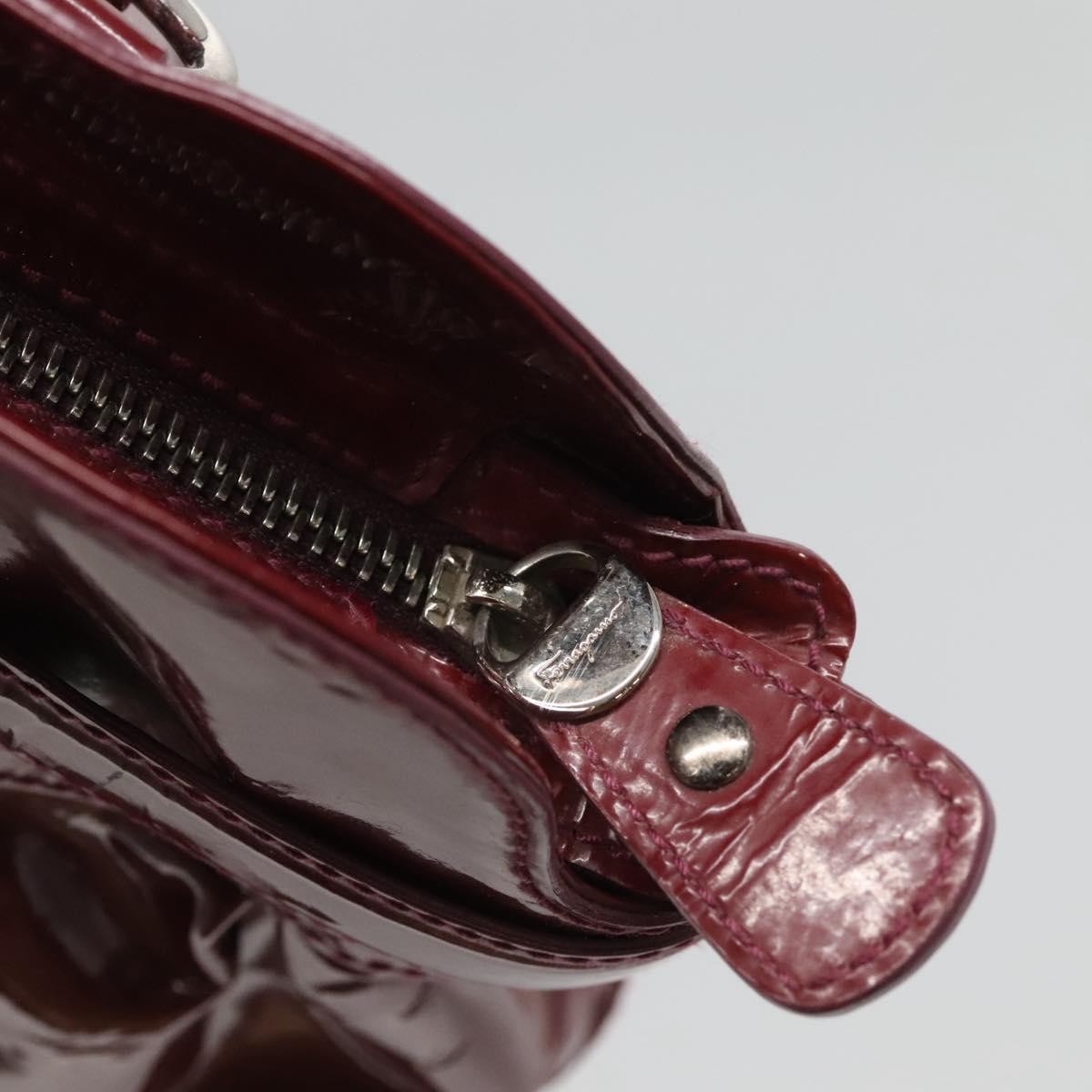 Salvatore Ferragamo Marisa Satchel Patent leather, BURGUNDY, PATENT_LEATHER, Tote bag