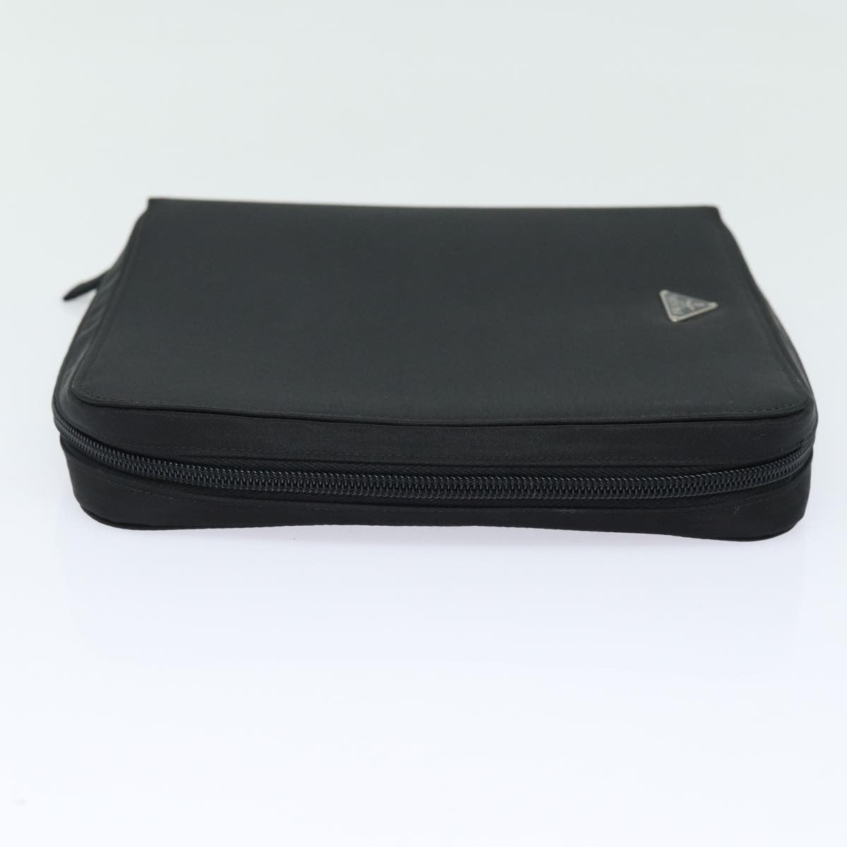 Prada MiniDisc pouch Nylon, BLACK, NYLON, Clutche & pouche