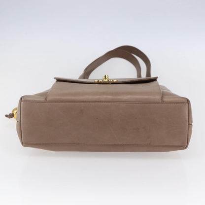 Chanel Vintage Front Pocket Tote Leather, BEIGE, LEATHER, Shoulder bag