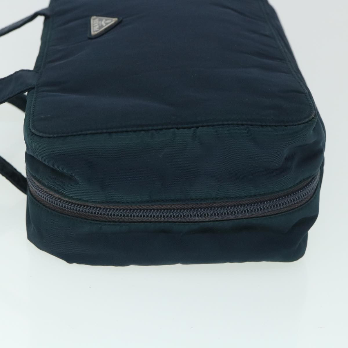 Prada Double Zip Wristlet Pouch Tessuto, NAVY, NYLON, Clutche & pouche