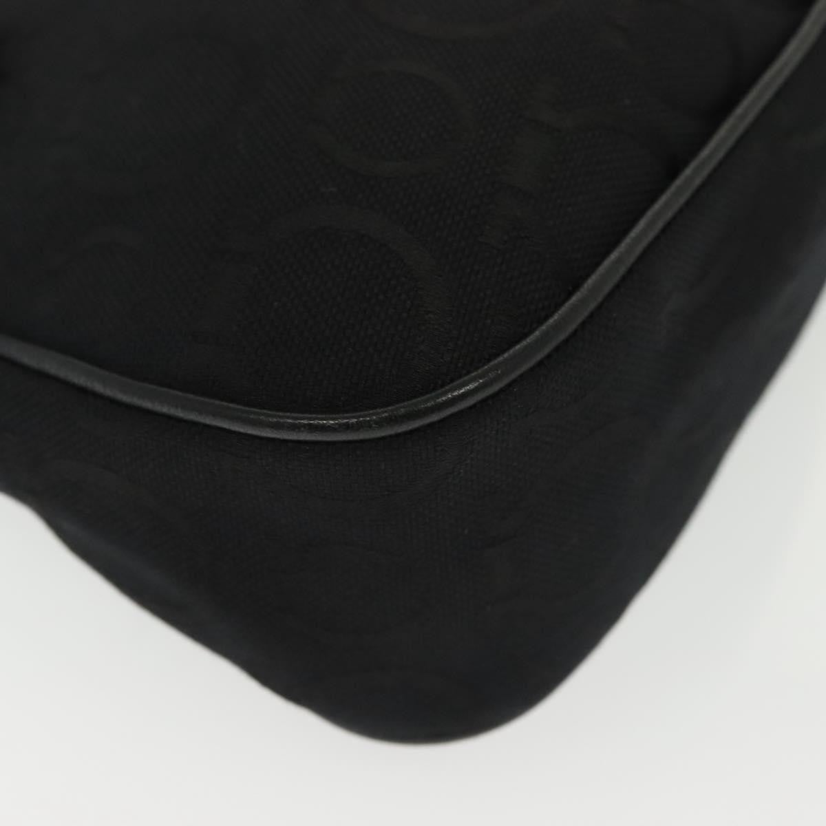 Salvatore Ferragamo Gancini handbag Canvas, BLACK, CANVAS, Handbag