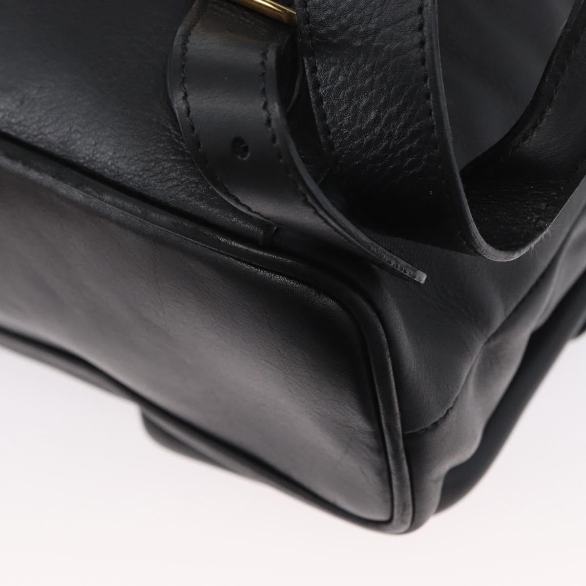 Gucci Vintage Bamboo Backpack Leather, BLACK, LEATHER, Backpack