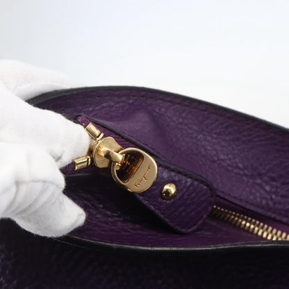 Salvatore Ferragamo Gancini Tote Leather, PURPLE, LEATHER, Tote bag