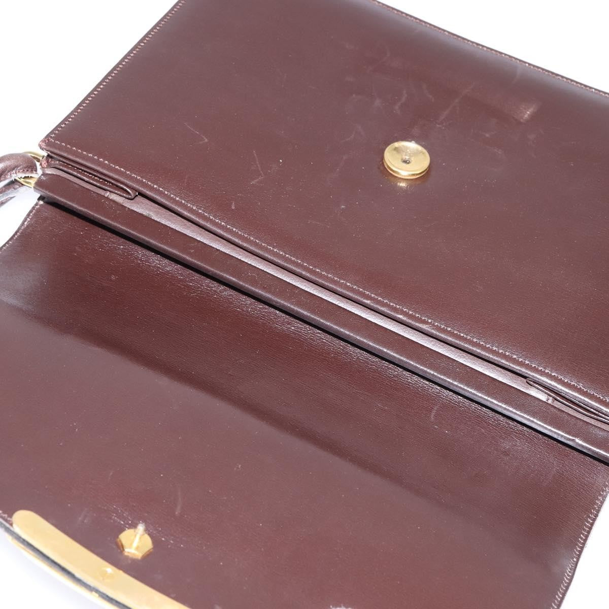 Christian Dior Flap Shoulder Bag Leather, BROWN, LEATHER, Shoulder bag