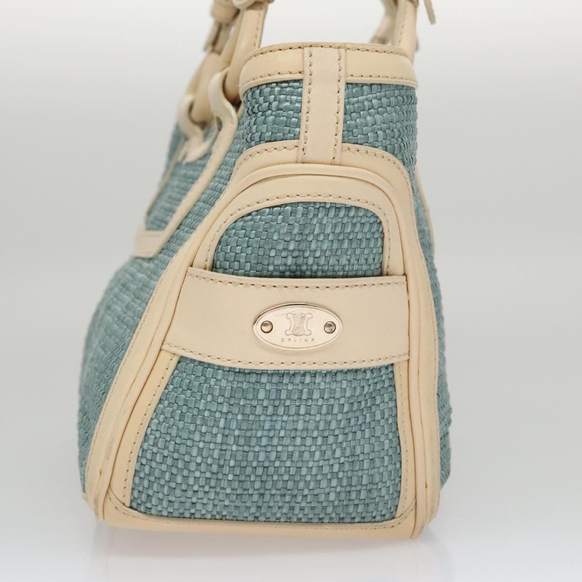 Celine Boogie Satchel Leather, BLUE, LEATHER, Handbag