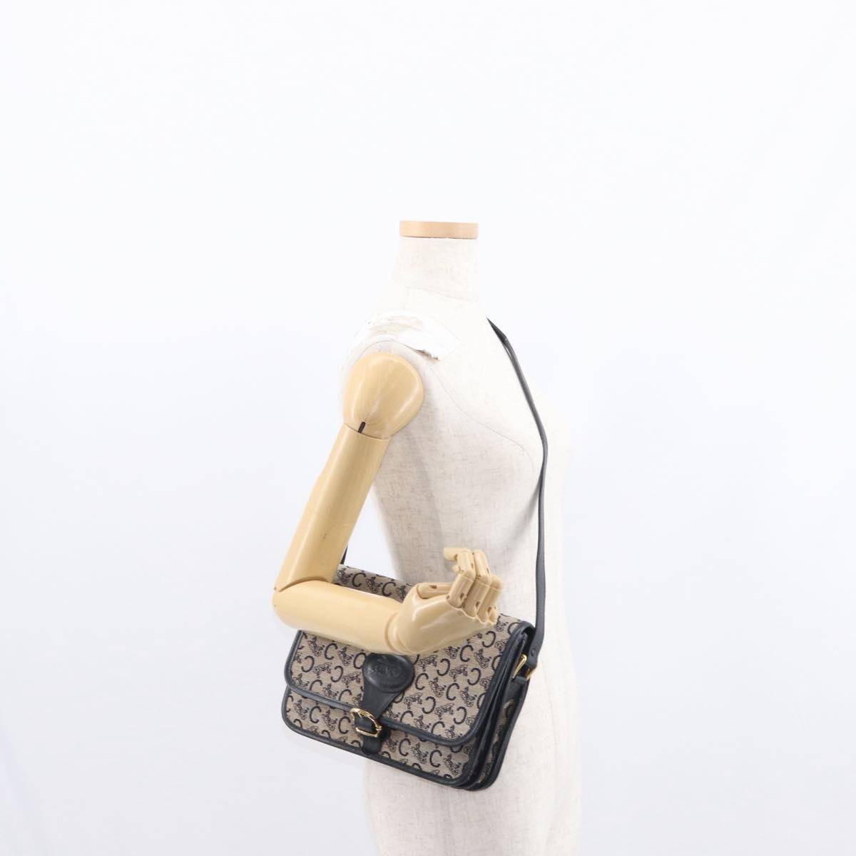 Celine C Sulky Shoulder bag Canvas, NAVY, CANVAS, Shoulder bag