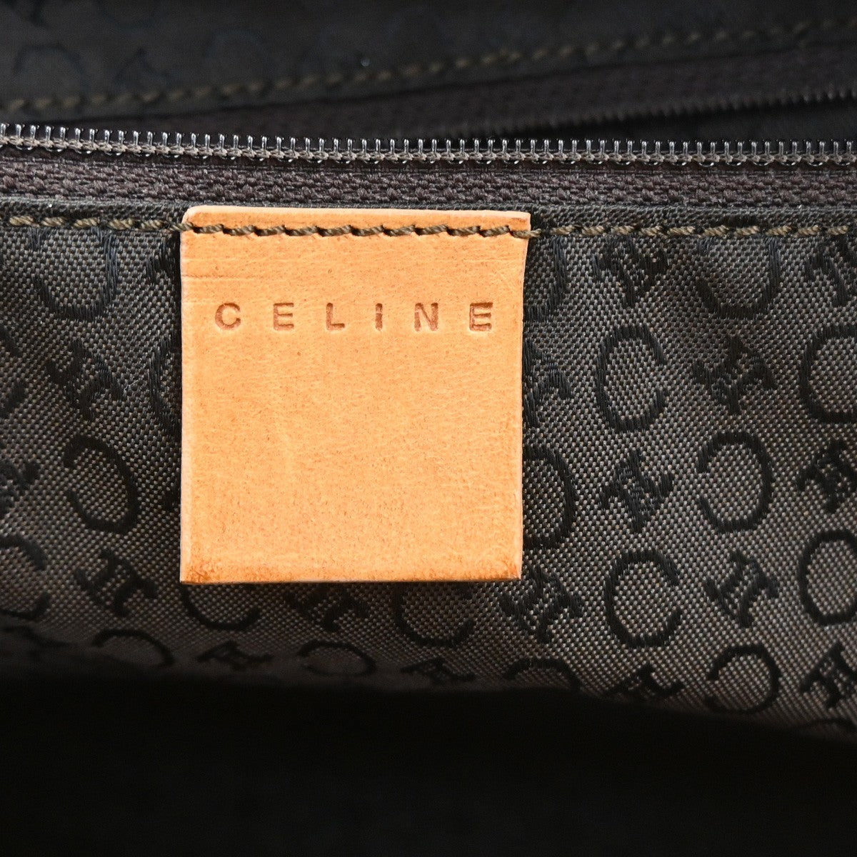 Celine C Macadam Handbag Suede and Leather, Brown, Suede, Handbag