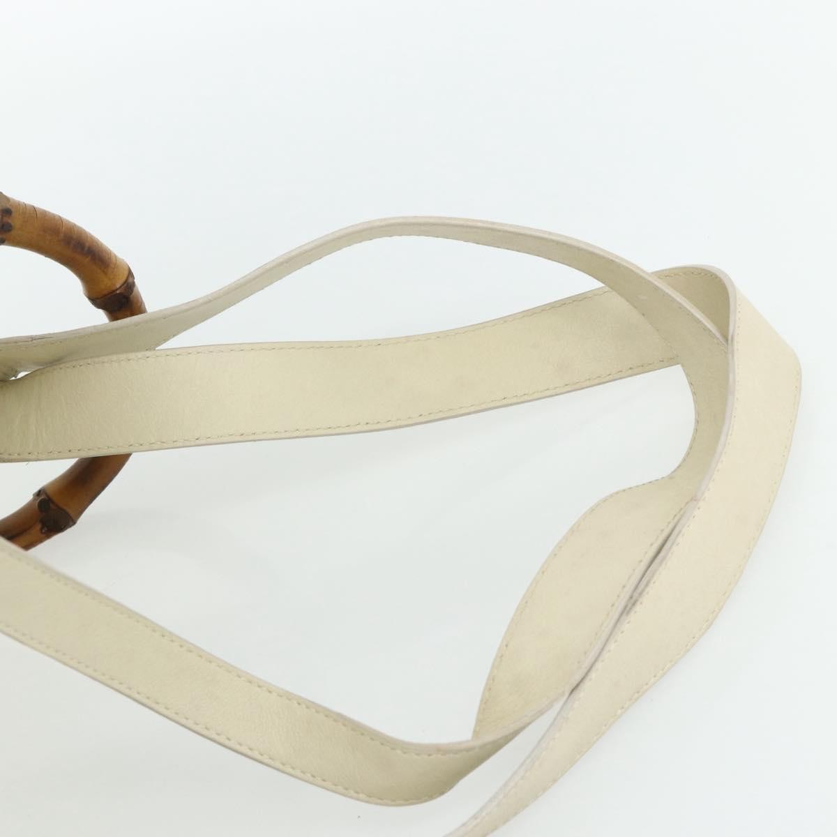 Gucci Vintage Bamboo Backpack Leather, White, Leather, Backpack
