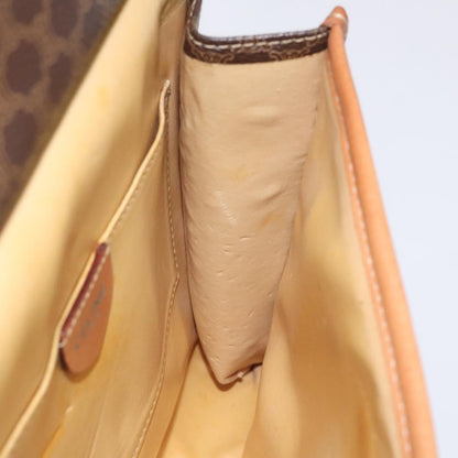 Celine Vintage Macadam Shoulder Bag Canvas and Leather, Brown, Canvas, Shoulder Bag