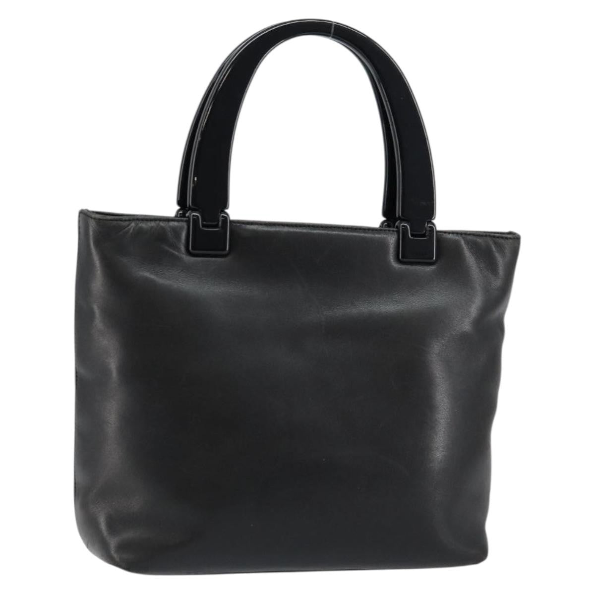 Prada Vintage Handbag Leather, BLACK, LEATHER, Handbag