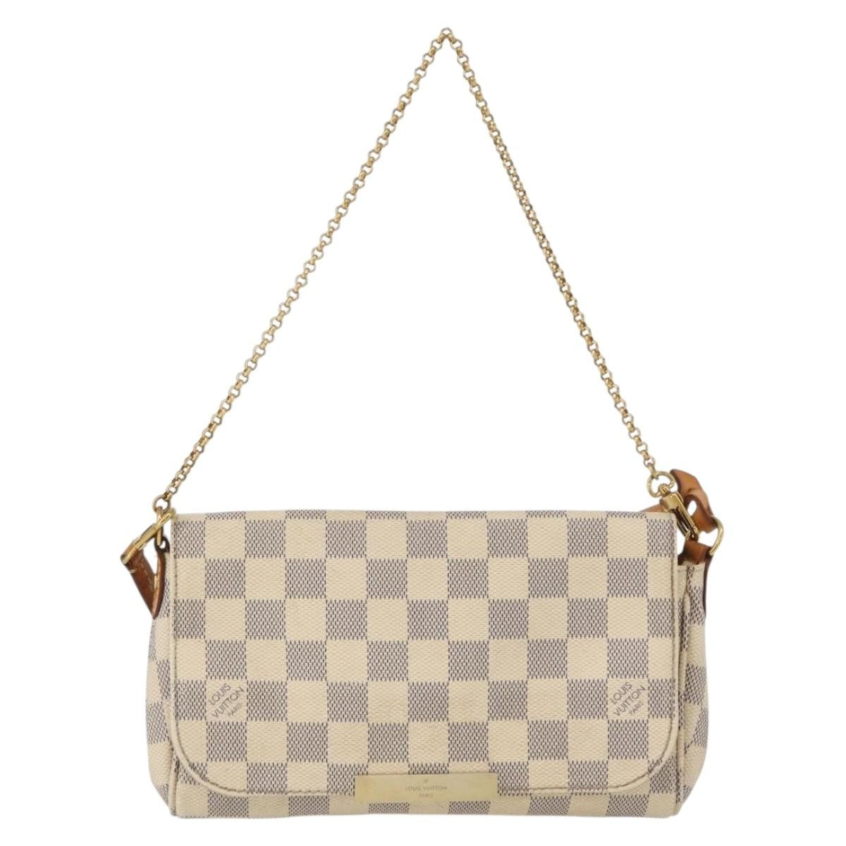 Louis Vuitton Favorite Handbag Damier, WHITE, CANVAS, Shoulder bag