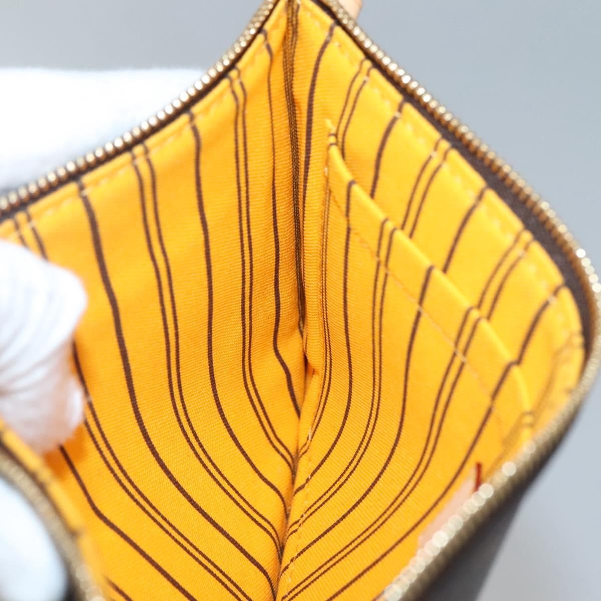 Louis Vuitton Neverfull Pochette Monogram Canvas, BROWN, CANVAS, Tote bag