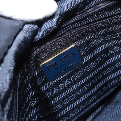 Prada Metal Handles Tote Tessuto, Navy, Nylon, Tote Bag