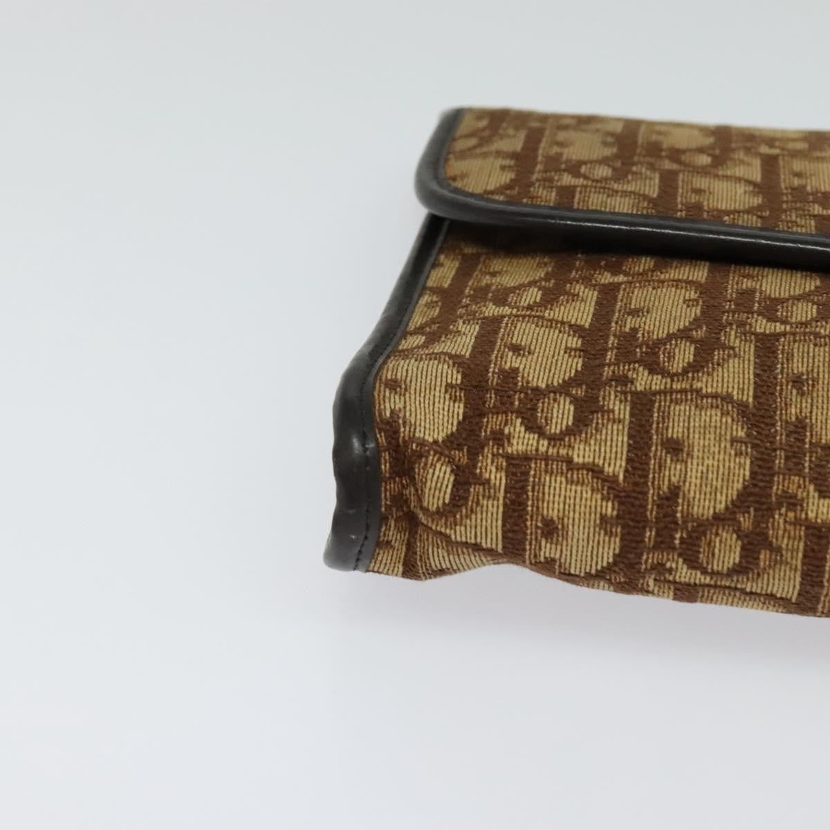 Christian Dior Vintage Trotter Flap Shoulder Bag Canvas, BROWN, CANVAS, Shoulder bag