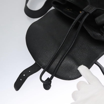 Gucci Vintage Bamboo Backpack Suede, BLACK, SUEDE, Backpack